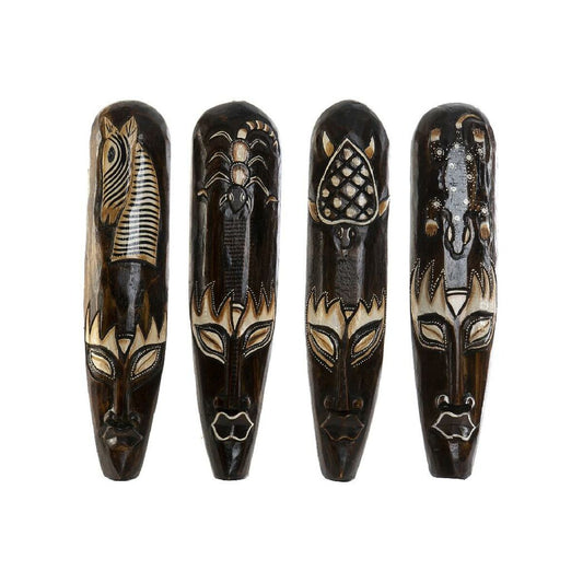 Nordic-Tribal Wooden Mask Collection | Art Set of 4