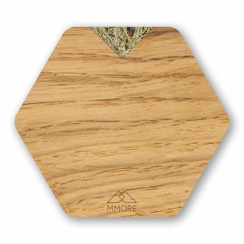 Hexagonal Oak Wood Coasters | Nordic Minimalist Design | Set of 4