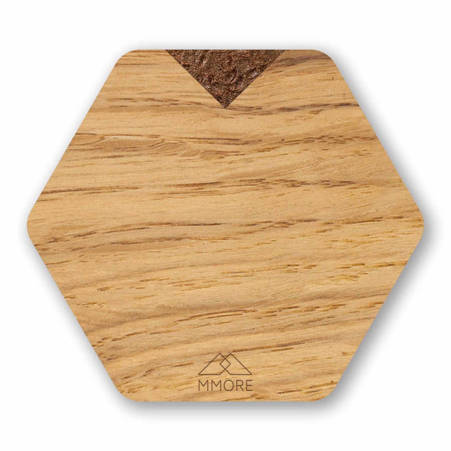 Hexagonal Oak Wood Coasters | Nordic Minimalist Design | Set of 4