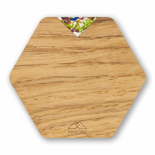 Hexagonal Oak Wood Coasters | Nordic Minimalist Design | Set of 4