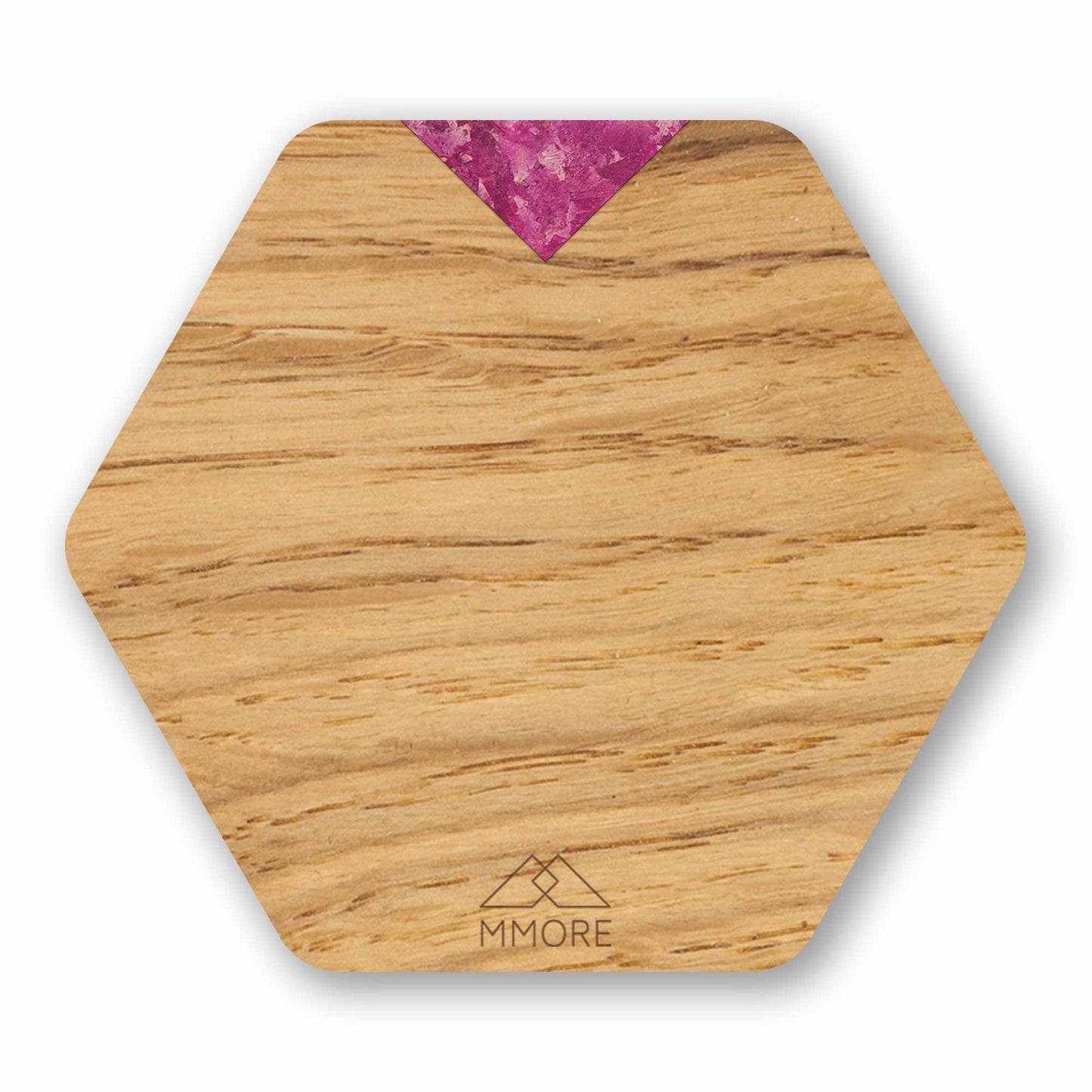 Hexagonal Oak Wood Coasters | Nordic Minimalist Design | Set of 4